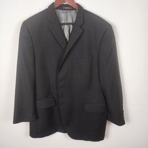 Peter Millar Two Button Solid Black Blazer Men's Size 46R *Flaw*